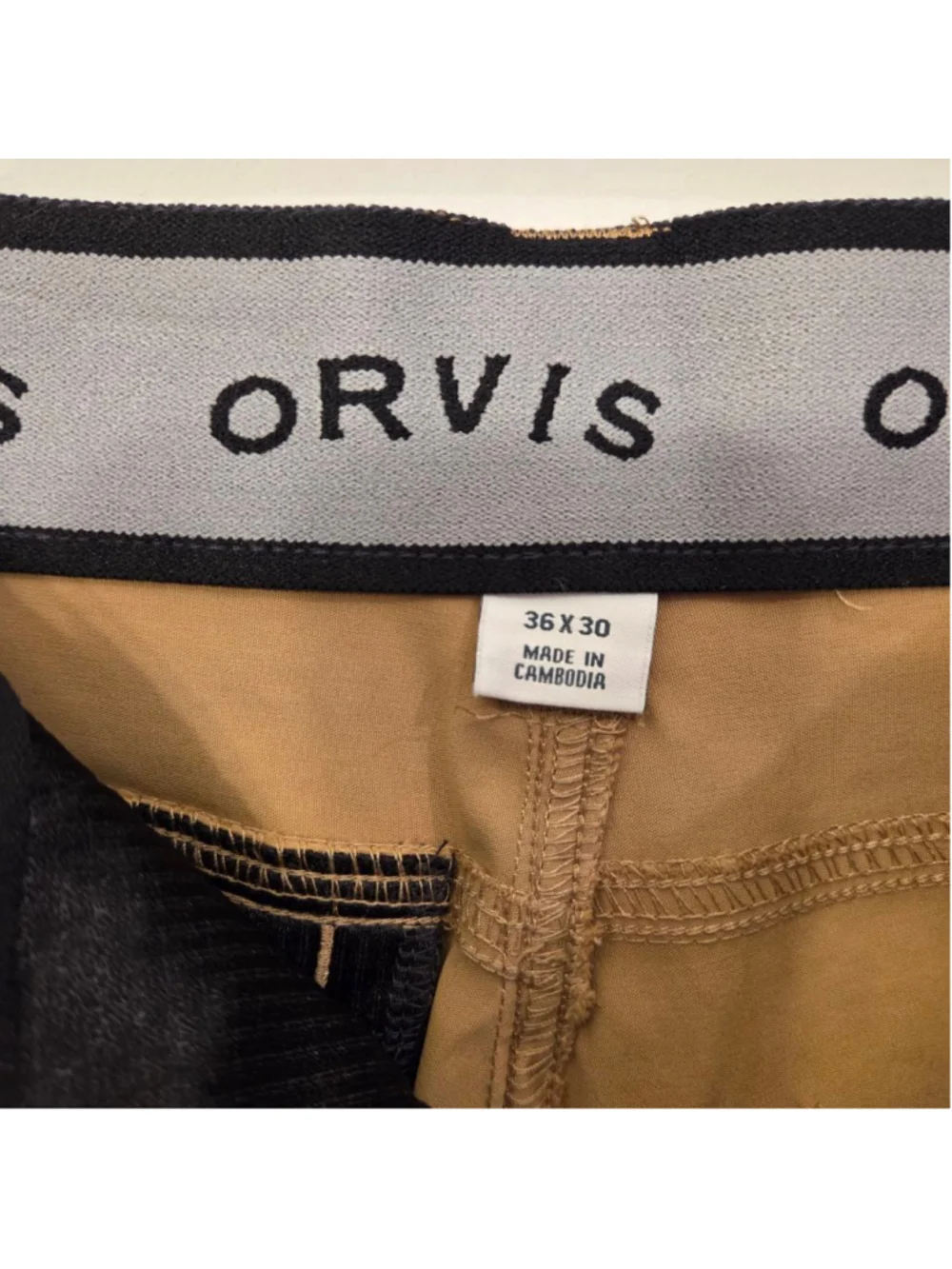 Men's Orvis Tan Performance 6 pocket Pants Waist 36/30